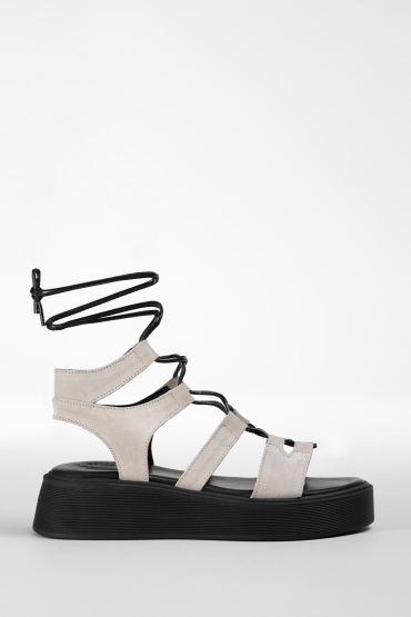 Flatforms δερμάτινα gladiator style