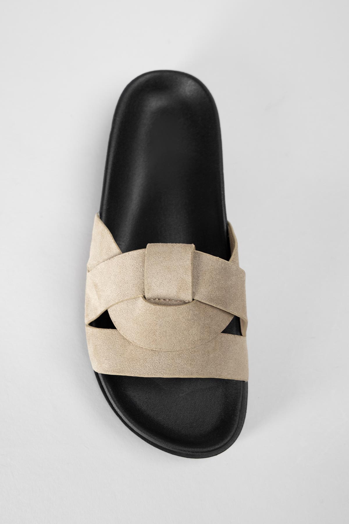 Flatforms suede με πλεκτά λουράκια