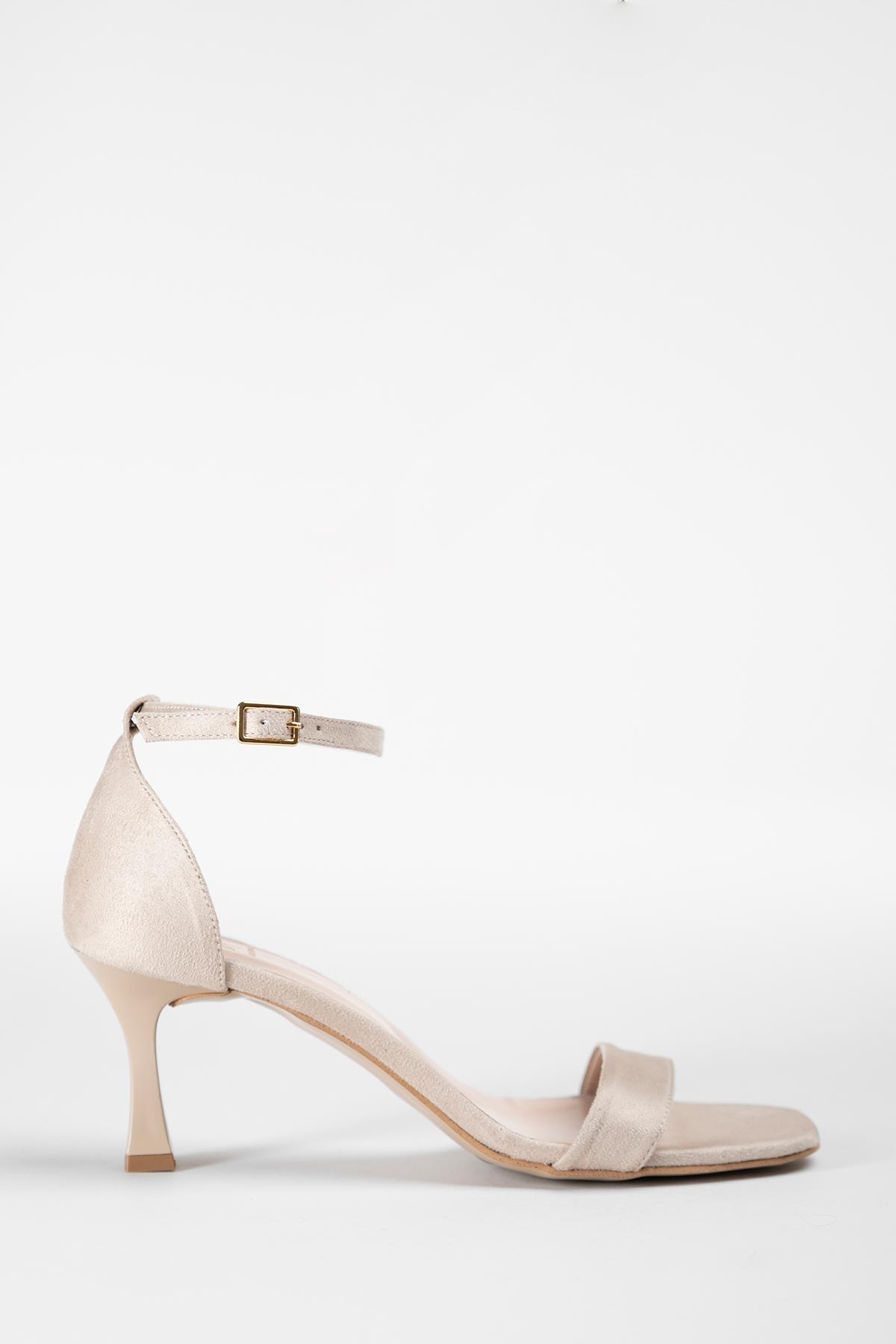 Πέδιλα Gin suede με λεπτό τακούνι & μπαρέτα