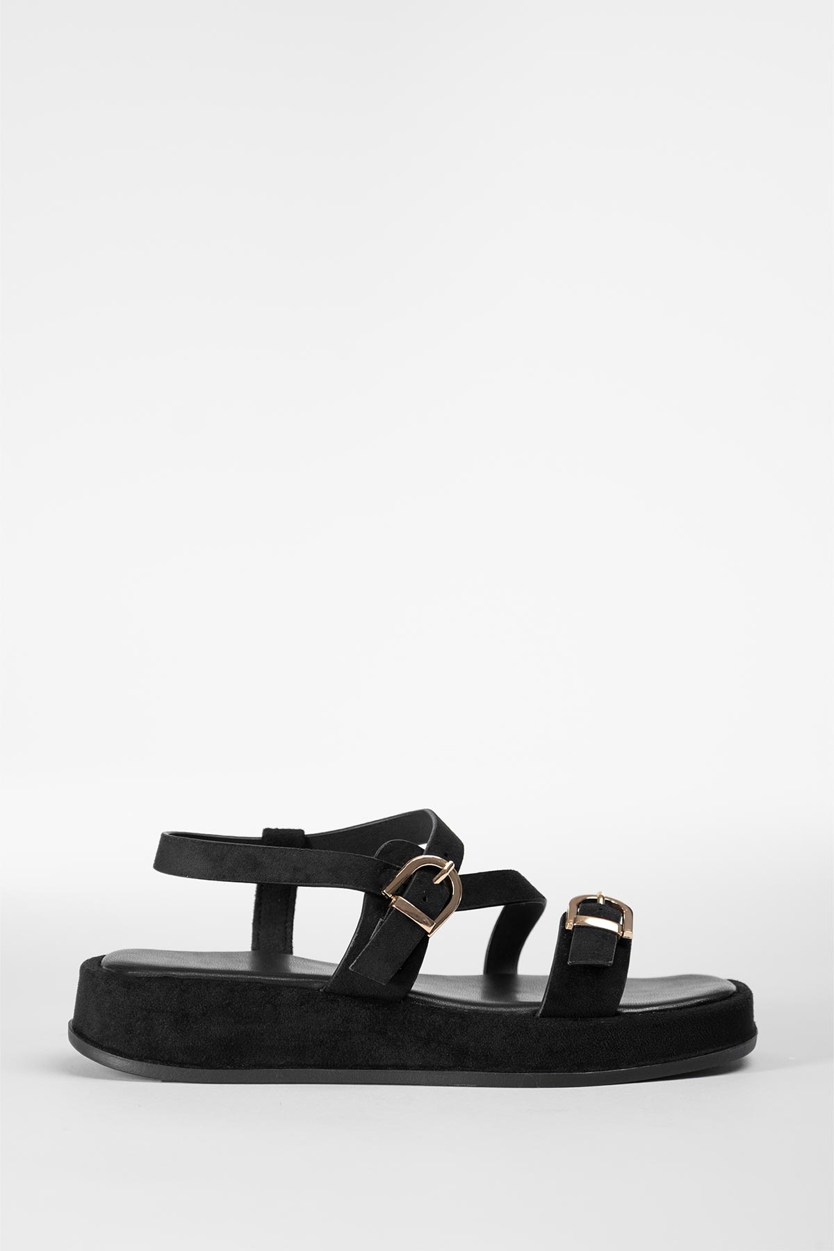 Σανδάλια flatform suede με λουράκια